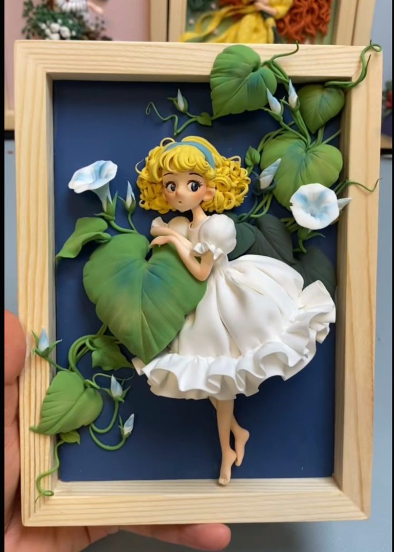 Handmade clay art ornament, unique handmade decor and nice gift