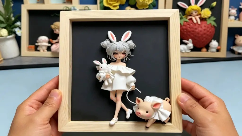 Handmade clay art ornament, unique handmade decor and nice gift