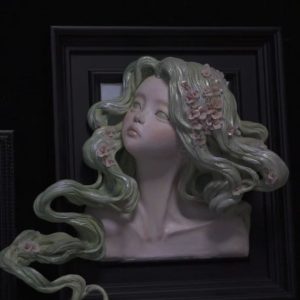 Spring Awakening Forest Nymph Clay Relief Sculpture - Handcrafted Surreal Wall Art