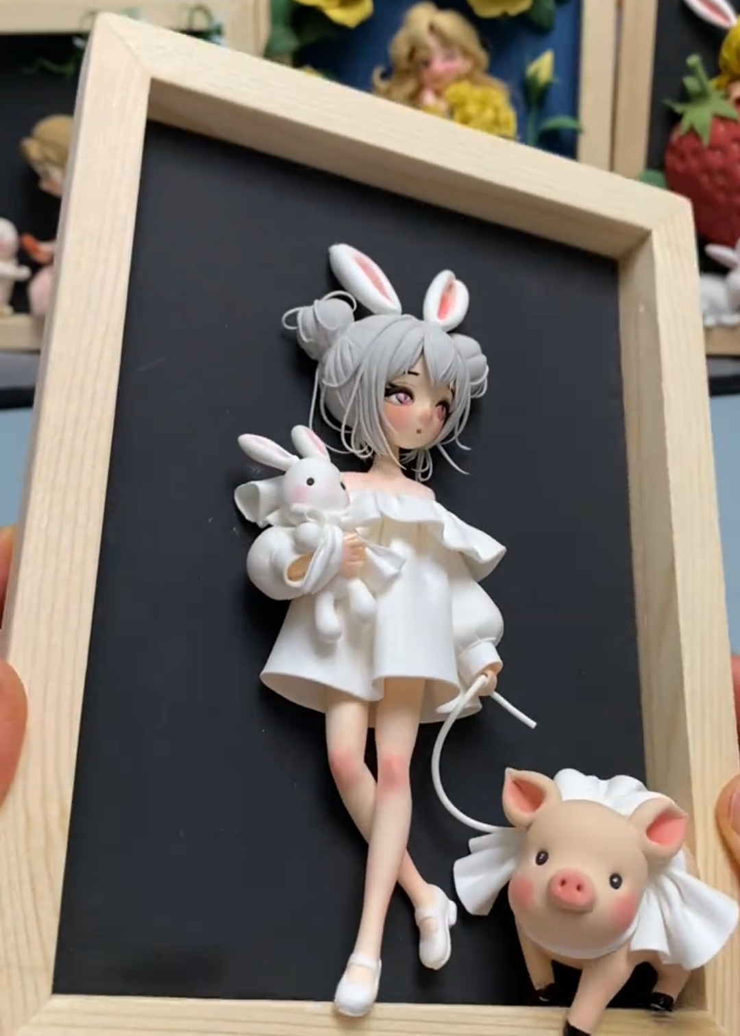 Handmade clay art ornament, unique handmade decor and nice gift