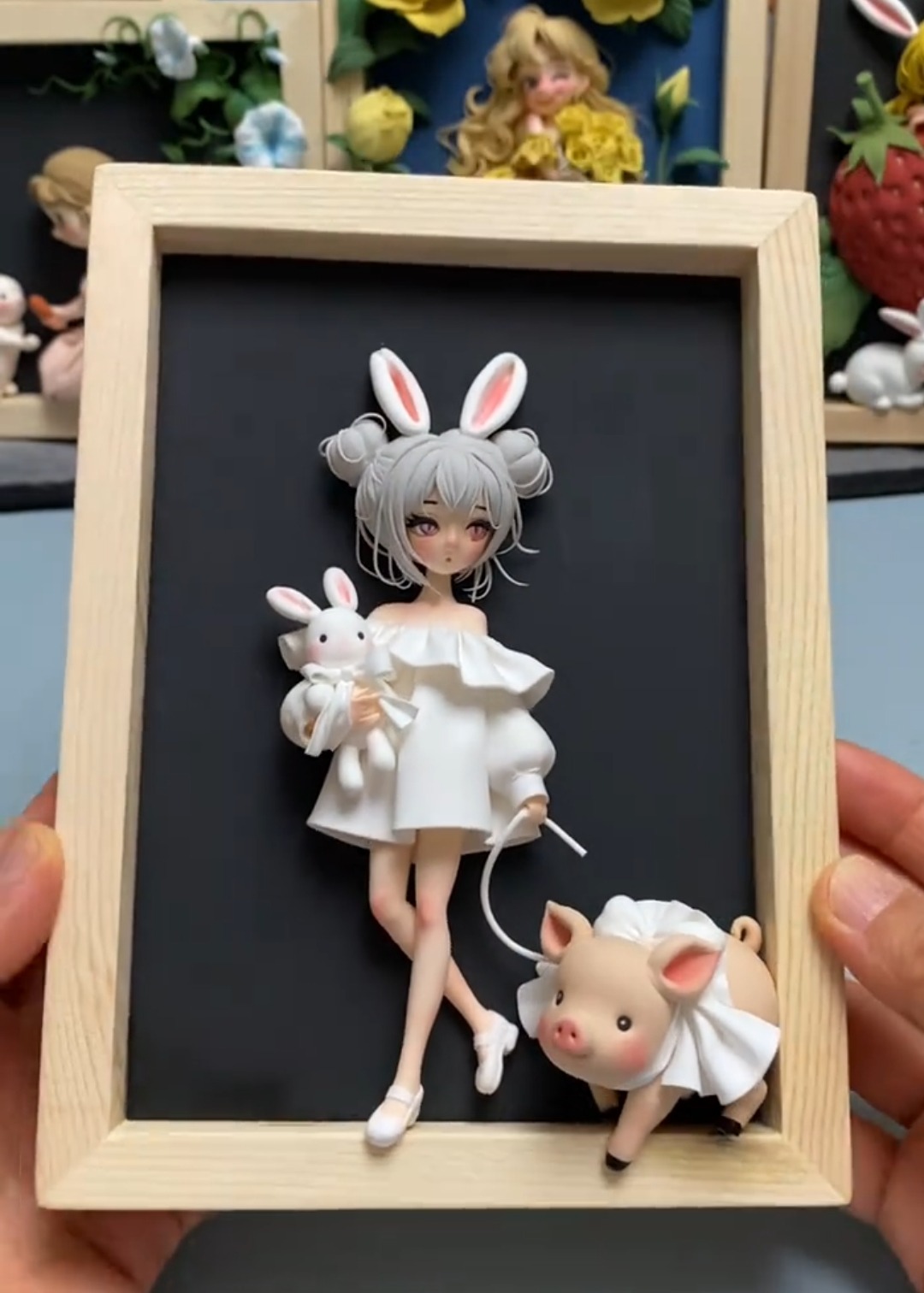 Handmade clay art ornament, unique handmade decor and nice gift