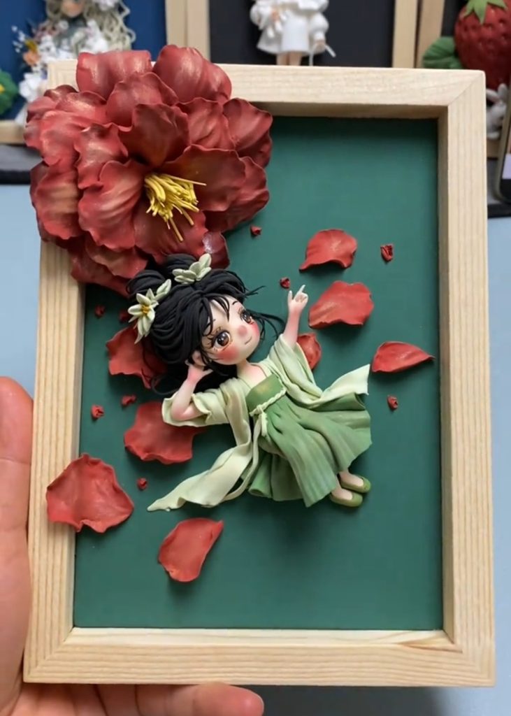 Handmade clay art ornament, unique handmade decor and nice gift