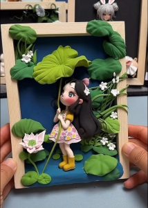 Handmade clay art ornament, unique handmade decor and nice gift