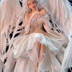 Personalized White Angel Handcrafted Polymer Clay Art Sculpture, Custom Handmade Clay Figurine Gift for Her