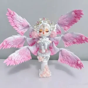 OOAK Sakura Pink Six-Wing Seraph SP Custom Hand Repainted Art Toy for Girlfriend Gift