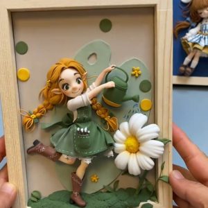 1——Full Step-by-Step Air Dry Clay Tutorial for Garden Elf 3D Wooden Frame | Hand Sculpting Guide for Beginners