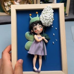 Handmade clay art ornament, unique handmade decor and nice gift