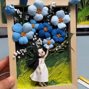 Handmade clay art ornament, unique handmade decor and nice gift