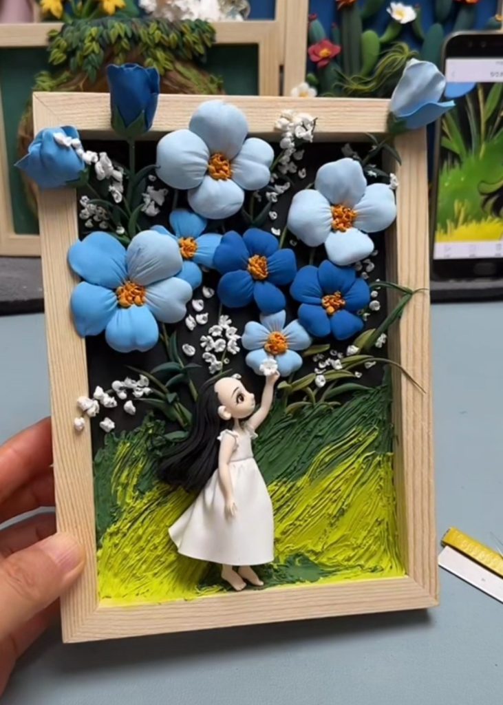 Handmade clay art ornament, unique handmade decor and nice gift