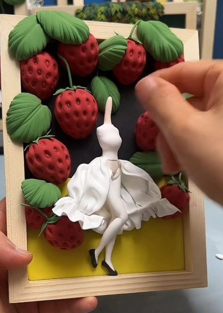 Handmade clay art ornament, unique handmade decor and nice gift